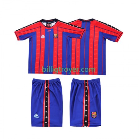 Billige Fotballdrakter FC Barcelona Barn Retro Hjemmedraktsett 1997 1998 Kortermet